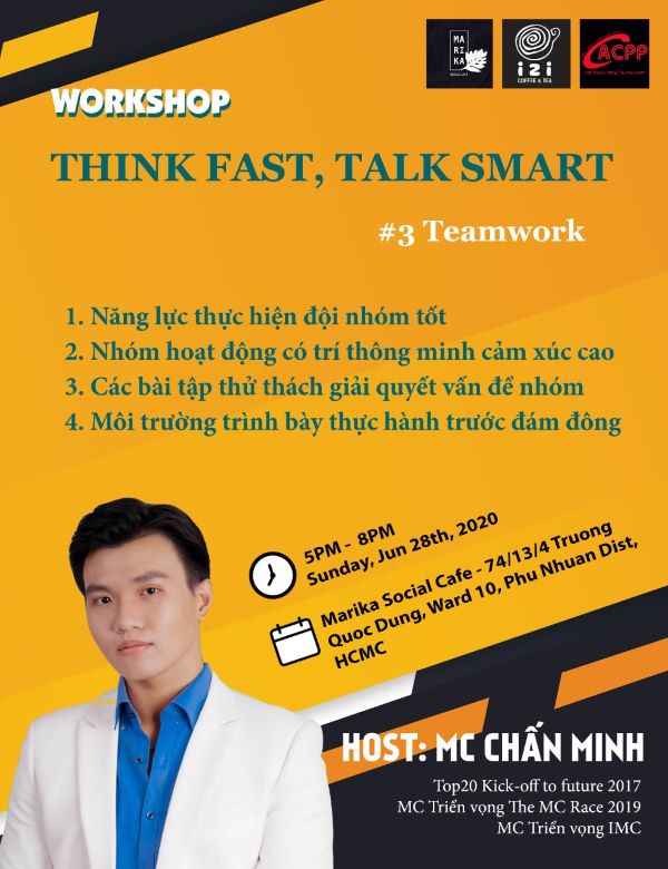 Poster của workshop Think fast, Talk smart