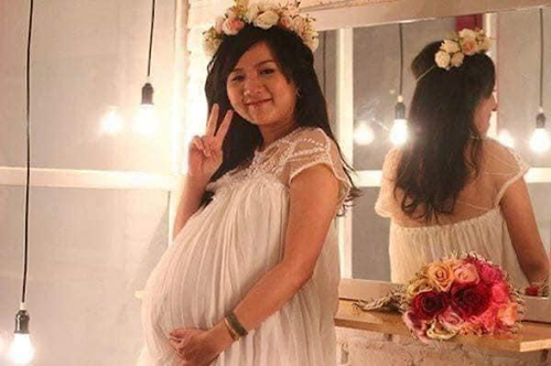 Tạ Thị Thanh Trang trong thời gian mang thai